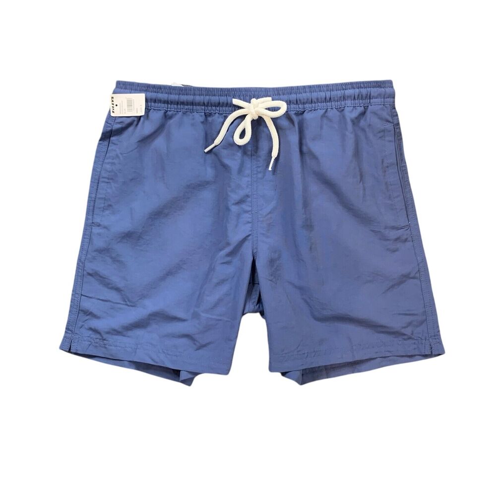 RSQ Shorts Mens S Small Shark Blue Nylon Elastic Waist Drawstring Volley Beach